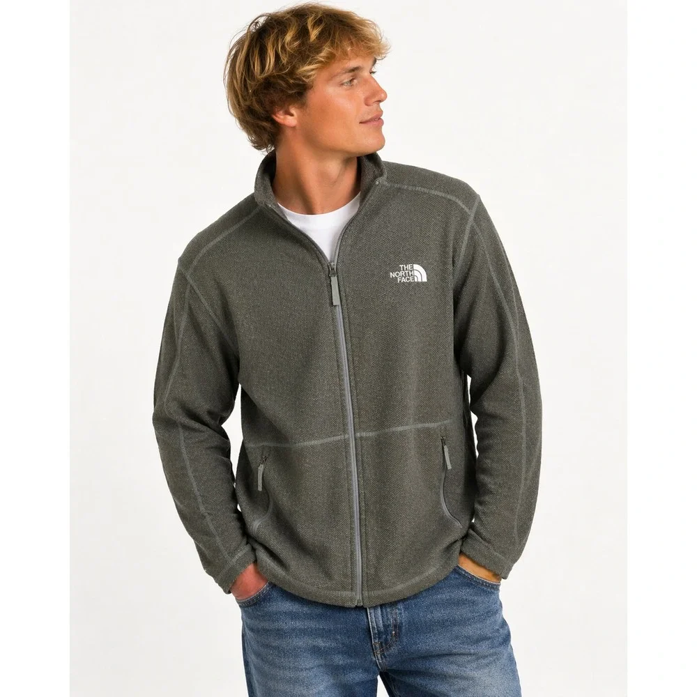 The North Face Men's Full Zip Sweatshirt Jacket Large Fleece Outdoor Gray